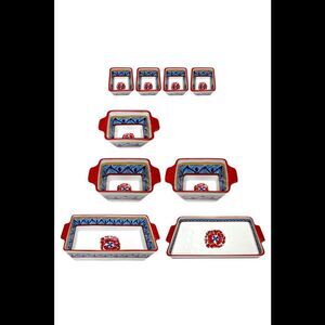 Lidia's Kitchen 9-piece Nesting Oven-To-Table Ceramic Baking Set